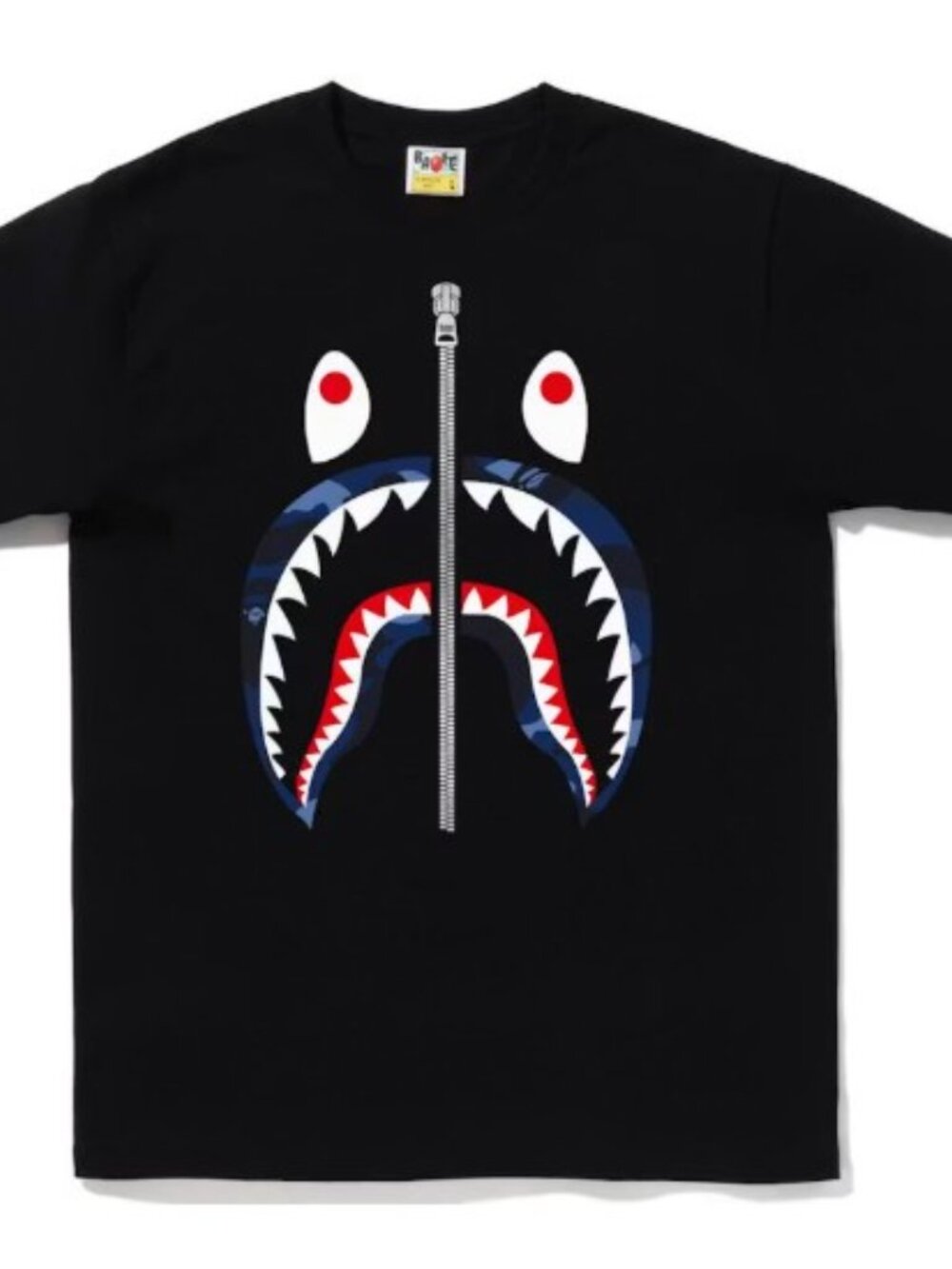 BAPE ABC Camo Shark Tee 'Black/Blue', Size L